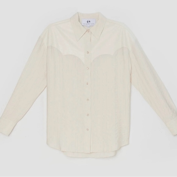 The Bright Side by Rocky Barnes Western Boyfriend Shirt in cloud color size M - Picture 2 of 7